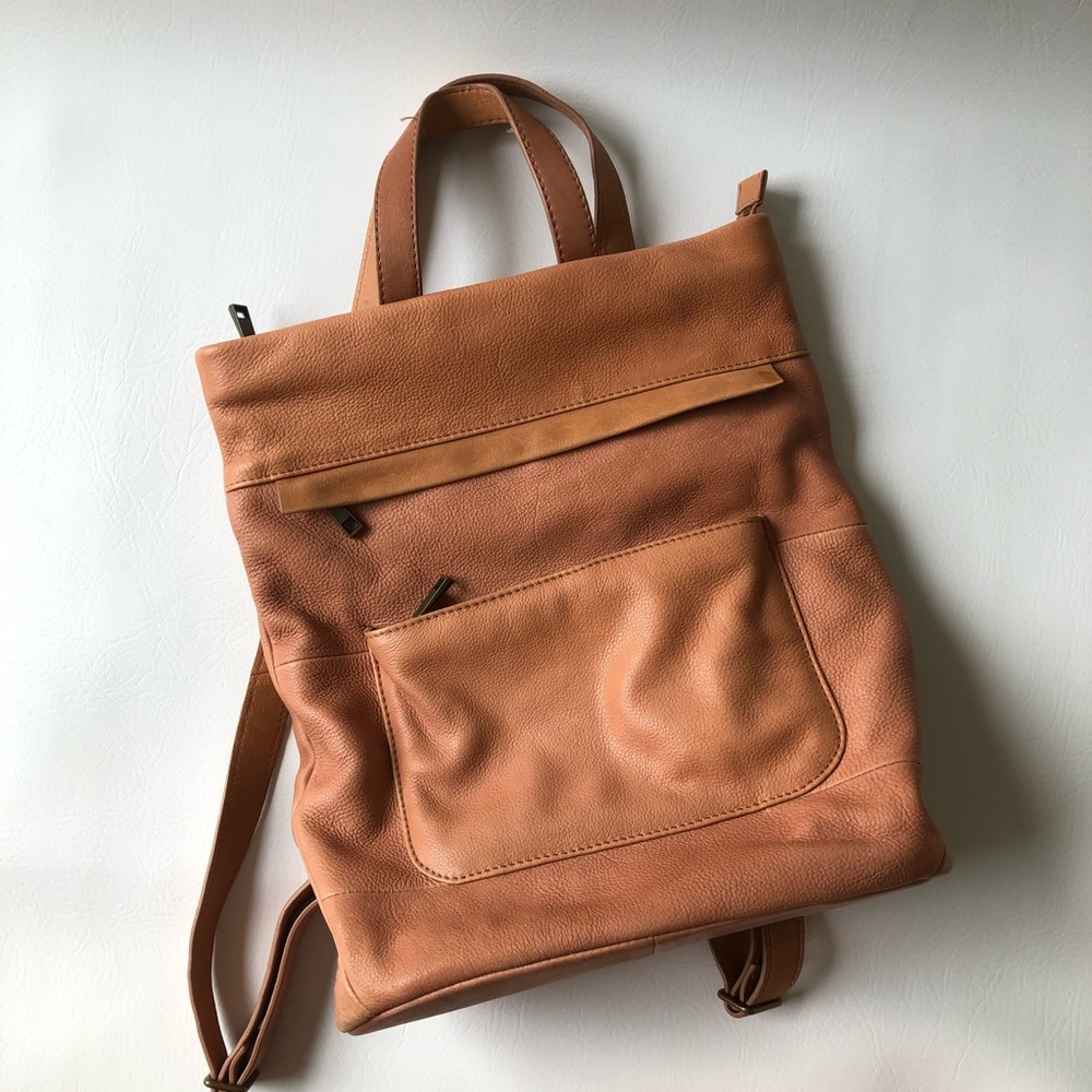 Aspen Tan Leather Convertible Leather Backpack